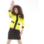 バブリーダンス ダンス部 ハイクオリティ衣装 コスプレ コスチューム 仮装 一発芸 宴会(イエロー, L)