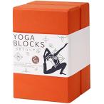  yoga block pilates stretch training light weight high density EVA material beginner support 2 piece set ( orange )