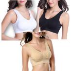 カナエルン3枚組 スポーツブラ ナイトブラ ノンワイヤー ブラジャー 育乳( ベーシック, XL(85C,85D,90A,90B))