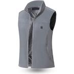 2019最新 電熱ベスト ヒートベスト 日本製ヒーター/PSE認証済 防寒 保温 電熱ウェア ホット( グレー,  Free Size)