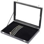 ジュエリー収納 ケース アクセサリー ボックス ネックレス リング ピアス ペンダント(ブラック,  ネックレス ケース (20本))