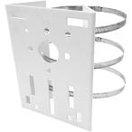 防犯カメラ 取付金具 ポール ブラケット 屋外 縦211mm ステンレスバンド セット 円柱 角柱(白,  大)