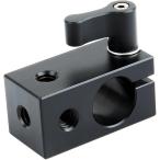 15mm удилище зажим направляющие коннектор адаптор 1/4 дыры от винтов имеется 15mm удилище поддержка легкий бабочка-гайка имеется использование удобный оборудование ( чёрный )