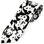  сделано в Японии Panda рисунок panda животное рисунок Monotone хлопок хлопок галстук ( белый / черный )