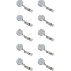  убирающийся лыжи Pas ID карта значок держатель цепочка для ключей катушка зажим имеется белый 60cm растягивать 10 шт 