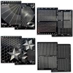 マスキングテープガイド カットテープガイド 直線 曲線 テンプレート プラモデル 塗装用 8種 (縦92mmx横72mmx厚さ0.5mm)