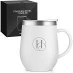 名前 イニシャル入り 誕生日プレゼント 取っ手付きタンブラー ギフト ステンレス製 コーヒマグカップ MDM (STAINLESS-cup-H)