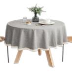 北欧風 テーブルクロス 円形 撥水 防水 (グレー,  直径120cm)