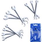 ミニスパナセット 薄型 4mm-11mm 10本組 両口スパナセット 極薄 ショートタイプ ミニレンチセット 軽量 ナット(シルバー)