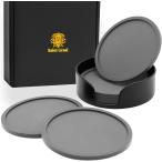 コースター おしゃれ 立体 シリコン 耐熱 防水 グラス タンブラー コップ お酒 誕生日 父の日( ダークグレー,  直径約10cm)