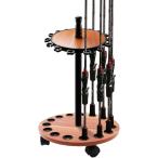  подставка для удочек перемещение удобный с роликами .15шт.@ установить поворотный подставка для удочек удочка место хранения удилище подставка compact натуральное дерево производства ( натуральный )