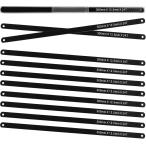 金切鋸刃 弦鋸の替刃 弓のこ刃 弓ノコ ハクソー替刃 24山 10枚 ハックソーブレード カーボン強度スチール 万能 金工用 (ブラック)