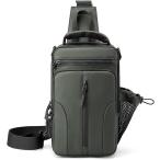 ボディバッグ ショルダーバッグ ペットボトルホルダー 防水 斜め掛け 軽量 大容量 メンズ usb充電ポート(グリーン)