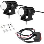  для мотоцикла противотуманая фара LED желтый белый переключатель есть 2 шт. комплект ( черный )