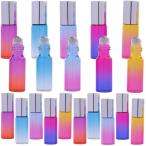 ロールオンボトル 可愛い ガラス 化粧水 携帯 アロマオイル用ボトル 容器 5ml 20本 セット(シルバーキャップ)