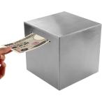  банк копилка квадратный большая вместимость .. нет копилка .. копилка . sen коробка . золотой box мелочь ( серебряный, 12cm)