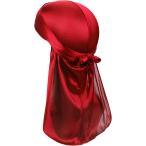 ドゥーラグ ヘッドラップ デュラグ ヘッドスカーフ hiphop ダンス 衣装(レッド,  Free Size)