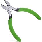 5インチミニ ミニニッパー バネ付 小型ニッパー 工具 精密ニッパー 斜めプライヤー ワイヤーカッター (グリーン,  5インチ)