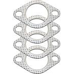  прокладка глушителя 4 шт. комплект фланец мотоцикл машина 2mm выхлоп прокладка эллипс внутренний диаметр 51mm( серебряный )