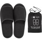 携帯スリッパ 折りたたみ 持ち運び メンズ レディース 学校 授業参観 室内履き 旅行 収納袋付き (ブラック,  28.0 cm)
