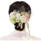 バドフラワー 髪飾り 浴衣 ドライフラワー 水引と金箔 成人式 卒業式 和装 振袖 結婚式(ピンク)