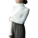 ji-tiamo с высоким воротником ta-toru tops женский трикотажный джемпер с длинным рукавом внутренний рубашка одноцветный простой тонкий ( белый, L)