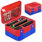 Switch ケース 有機EL 周辺機器をまとめて収納 スイッチケース 可愛い ニンテンドースイッチ 持ち運びケース 保護 大容量(赤)