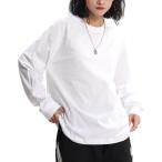  long T женский футболка с длинным рукавом одноцветный вырез лодочкой cut and sewn простой tops casual надеты поворот весна осень ( белый, M)