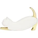 ワインオープナー ソムリエナイフ ネコ 多機能 コルク抜き 栓抜き プレゼント 猫 (ホワイトxゴールド)