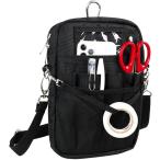  многофункциональный фартук сумка медсестра сумка сумка-пояс двойной молния 3way плечо вставка имеется канцелярские принадлежности ( вставка 5cm версия черный )