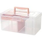  аптечка первой помощи лекарство коробка прозрачный многофункциональный кейс для хранения легкий ( розовый, большой )