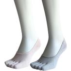 5 пальцев носки женский тонкий следки . надеть обувь таблица нить шелк 100% 2 пар комплект ( розовый . серый, 22.0-25.0 cm)