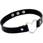  короткое колье женский ошейник кольцо punk кожа choker готический блокировка punk мода ремень ( черный Heart, средний )