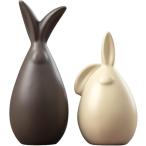 インテリア 北欧風 置物 置き物 オブジェ 雑貨 動物 オーナメント シンプル(ブラウン、アイボリー,  18x7cm、14x7cm)