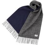 e Len sia кашемир Blend двусторонний muffler женский мужской UV cut 98% и больше проверка ( уголь темно-синий )