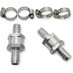 ワンウェイバルブ バイク 燃料 逆流防止 ホースバンド付 12mm 2個セット (12mm_2p)