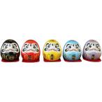 だるま 達磨 置物 ダルマ セラミック 商売繁盛 装飾 ダッシュボード 車 飾り 5個セット(黒、赤、黄、青、紫,  4.7cm)