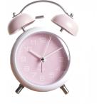 目覚まし時計 振動 大音量 うるさい アナログ おしゃれ ベル 置き時計 アラーム 爆音目覚まし時計 (ピンク,  4インチ)