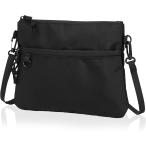 サコッシュ メンズ 小さめ 撥水 超軽量 レディース 登山 トラベル ハイキング 旅行 散歩 黒 斜め掛け ミニショルダー(ブラック)