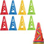  цветные конусы указатель-конус Mini легкий трудно сломать 23cm 4 цвет сетка есть (8 шт (4 цвет x2 шт ), W13xD13xH23cm)