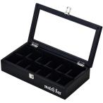  высококлассный из дерева наручные часы место хранения box кейс подставка большая вместимость коллекция прозрачный стекло N-J141-T( черный * знак иметь (1 2 шт для ))
