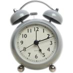 目覚まし時計 アナログ レトロ アンティーク 大音量 ベル式 アラーム 電池式 (グレー,  直径9cmx奥行6.5cmx高さ13cm)