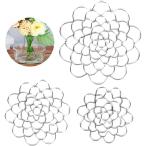 フラワーアレンジメント ホルダー 3種セット 花留め 花器 花瓶 フラワーベース(シルバー)