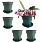 горшок с разрезом цветочный горшок пластик корень коррозия . предотвращение низ тарелка есть декоративное растение цветок 5 шт. комплект ( зеленый, 5 номер )