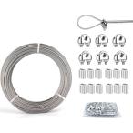 ショッピングワイヤー 同舟 ワイヤー 3mmワイヤーロープ 直径3ミリ 長さ15M ステンレスワイヤー 物干しロープ メッキワイヤー wire(シルバー)