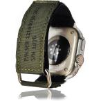 atelierCODEL アップルウォッチ バンド ナイロン ベルト 防水 対応(カーキ,  44mm/45mm/46mm/49mm)