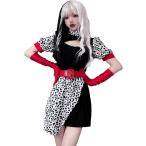 ショッピングダルメシアン コスプレ ダルメシアン柄 コスチューム セクシー ミニスカ ハロウィン 仮装 衣装 (M)