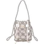  вечерняя сумочка бисер сумка жемчуг сумка сумка на плечо ручная сумочка Mini меньше женский свадьба юката японский костюм ( серебряный )