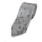  сделано в Японии Cross рисунок 10 знак . ткань блокировка punk V серия 6cm ширина галстук ( серебряный / черный )