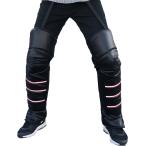 防寒 レッグウォーマー pu レザー 裏起毛 ボア バイク グッズ ワンタッチ 装着(ブラック, L)